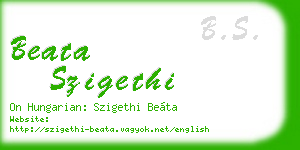 beata szigethi business card