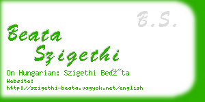 beata szigethi business card